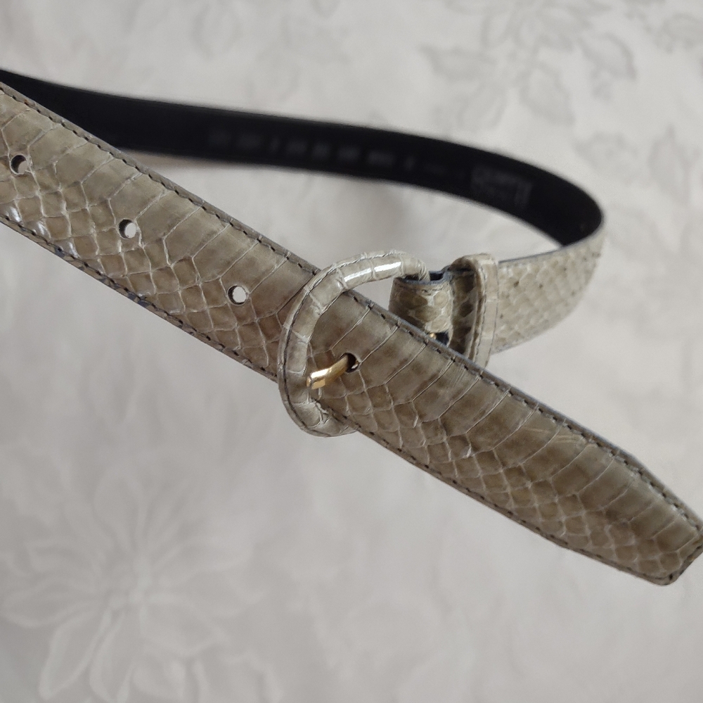 Vintage Genuine Snake Skin Honors Belt with Buckle